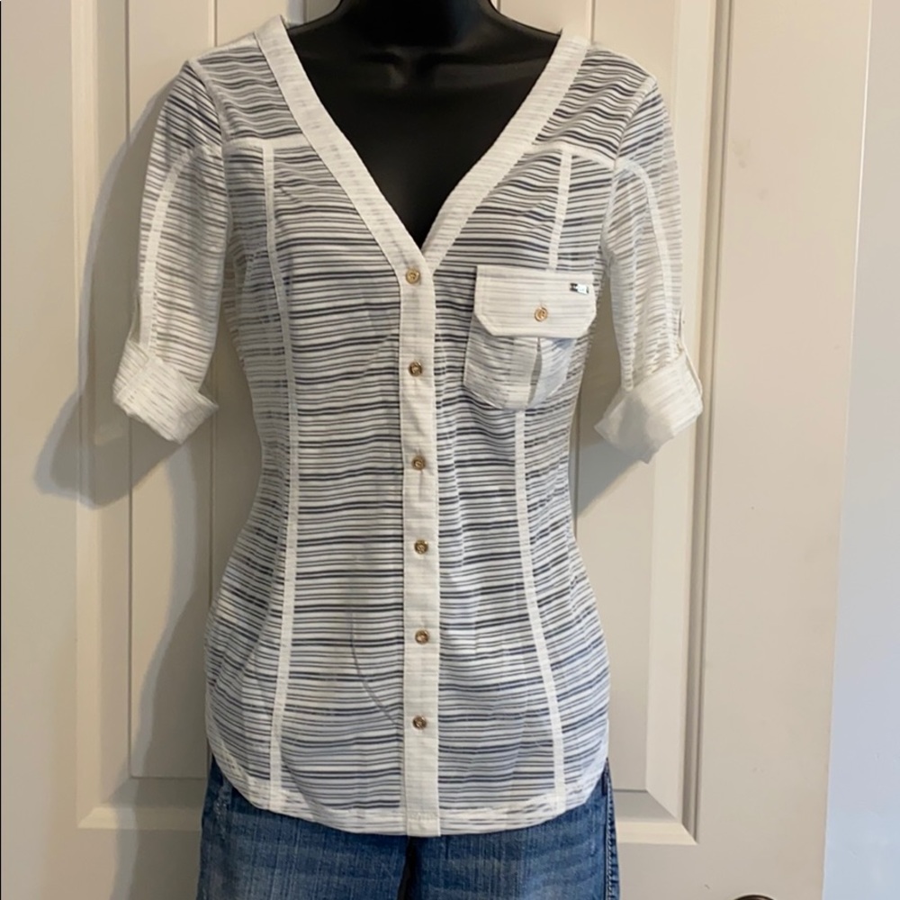 Bebe white sheer top